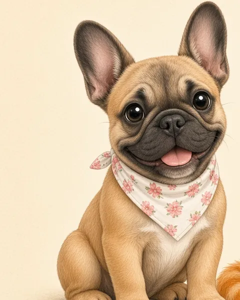Blossom, una bulldog francesa con pañuelo de flores.